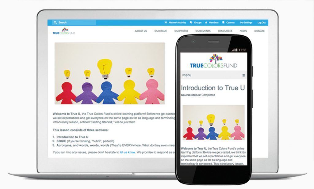 True U on desktop and mobile devices